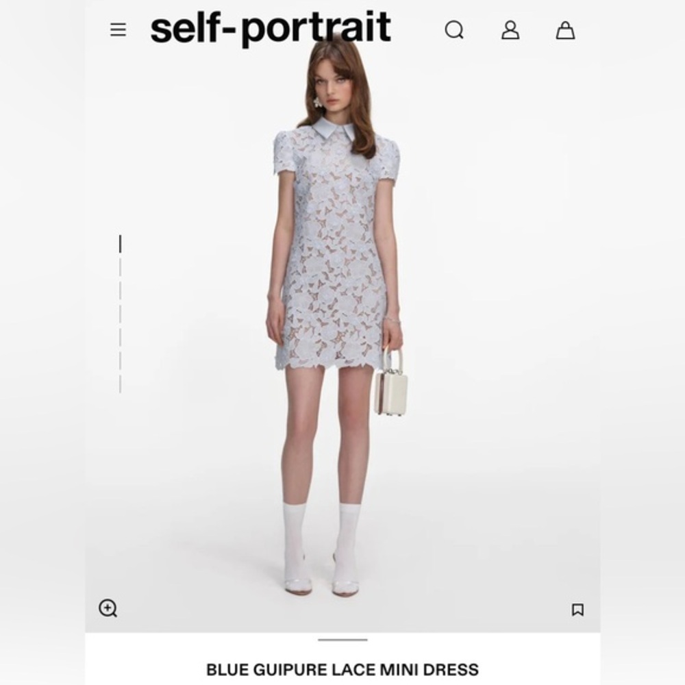 New Self-Portrait Guipure Lace Mini Dress